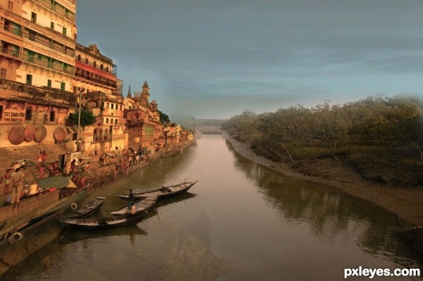 Temple near river